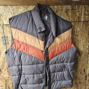 Vintage Brown and Orange Puffer Vest